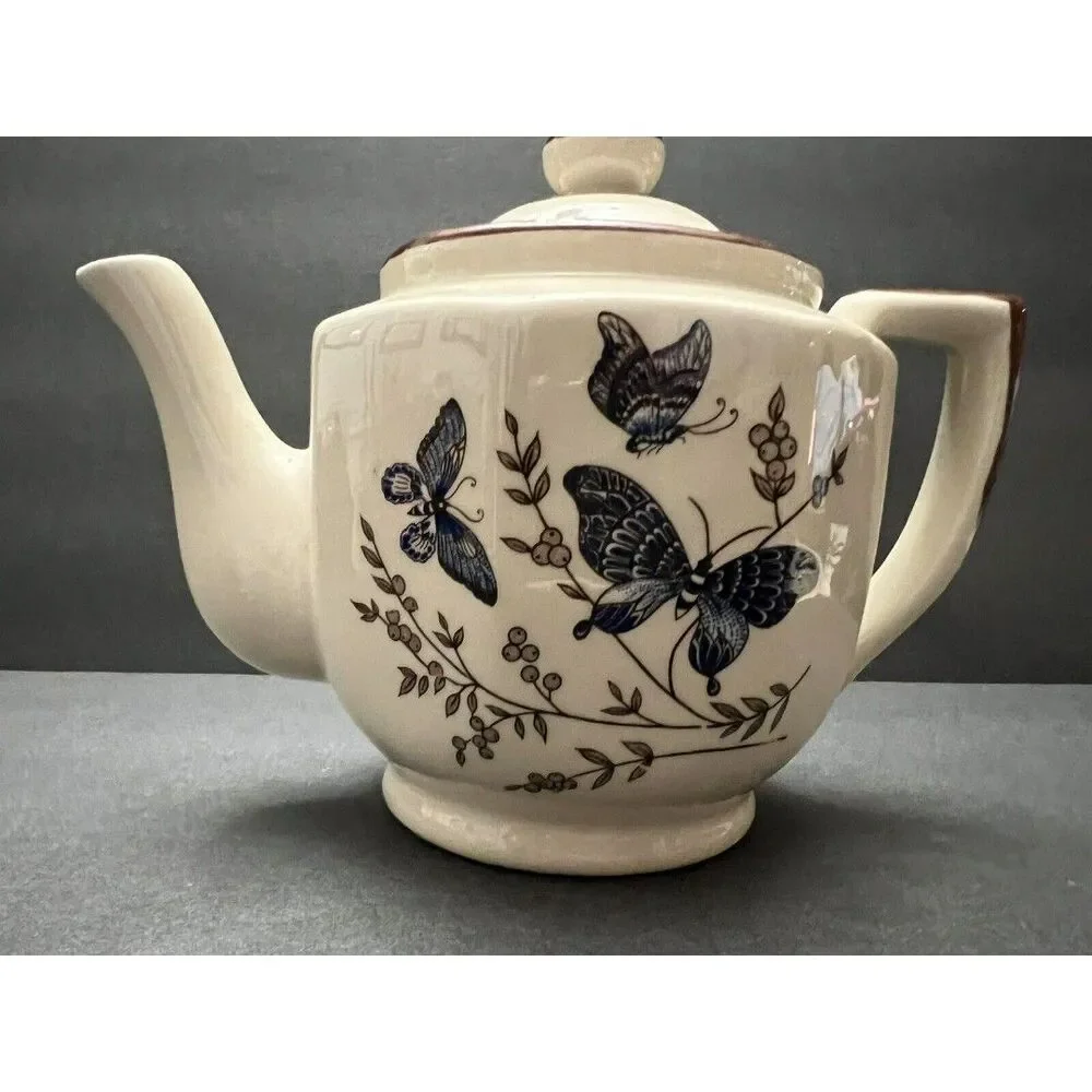 Vintage Ceramic Butterfly Teapot Made in Taiwan